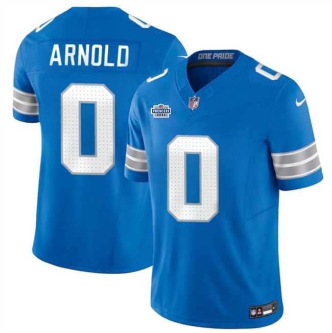 Men & Women & Youth Detroit Lions #0 Terrion Arnold New Blue 2024 With Dradt Patch F.U.S.E. Vapor Limited Stitched Jersey